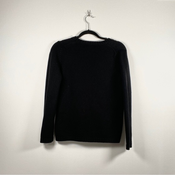 Eddie Bauer Black Notch Neck 3/4 Sleeve Sweater - Picture 3 of 5
